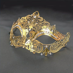Golden Metal Rhinestone Mask for Party Games