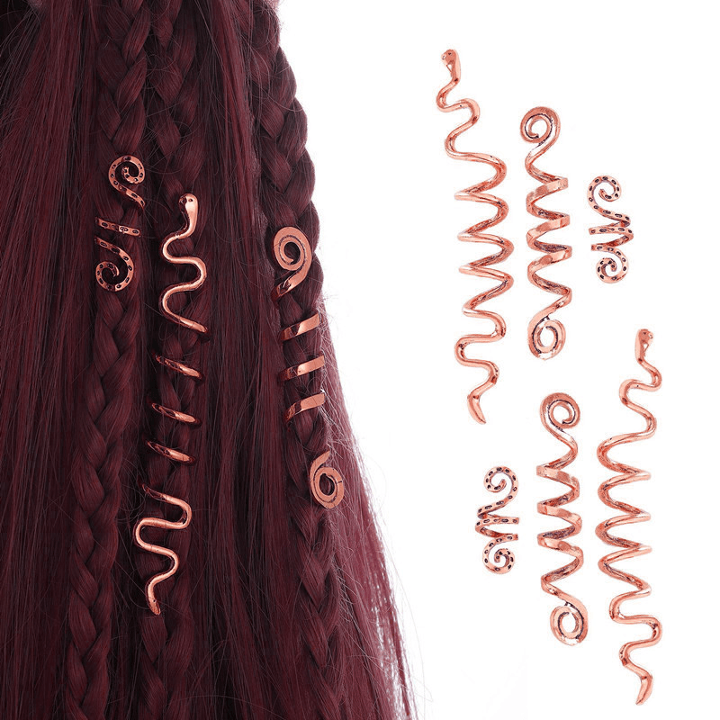 African Dreadlock Braid Hair Ring Metal Hair Accessories Set