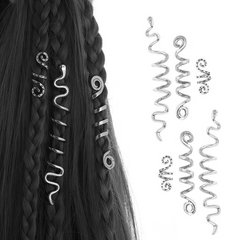 African Dreadlock Braid Hair Ring Metal Hair Accessories Set