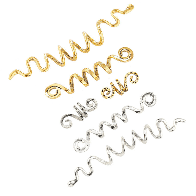 African Dreadlock Braid Hair Ring Metal Hair Accessories Set