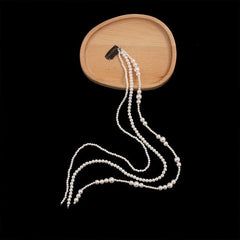 Faux Pearl Beaded Hair Tassel Clip for Girls