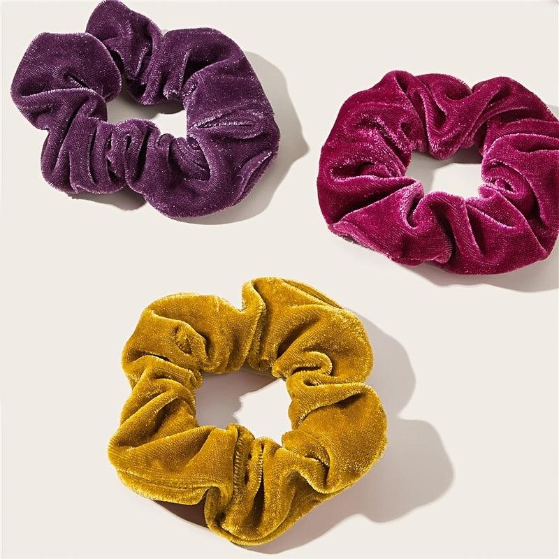 12pcs Flannelette Large Scrunchie Hair Tie Elastic Hair Accessories