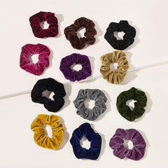 12pcs Flannelette Large Scrunchie Hair Tie Elastic Hair Accessories