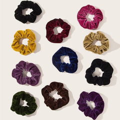 12pcs Flannelette Large Scrunchie Hair Tie Elastic Hair Accessories