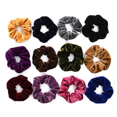 12pcs Flannelette Large Scrunchie Hair Tie Elastic Hair Accessories