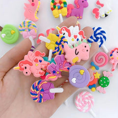 Rainbow Horse Lollipop Shoe Charm Buckle DIY Sandals Accessories