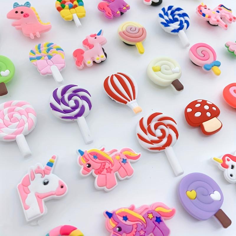Rainbow Horse Lollipop Shoe Charm Buckle DIY Sandals Accessories