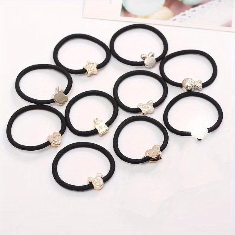 10 Pcs Non Slip Hair Tie Ponytail Holder Elastic Hair Accessory