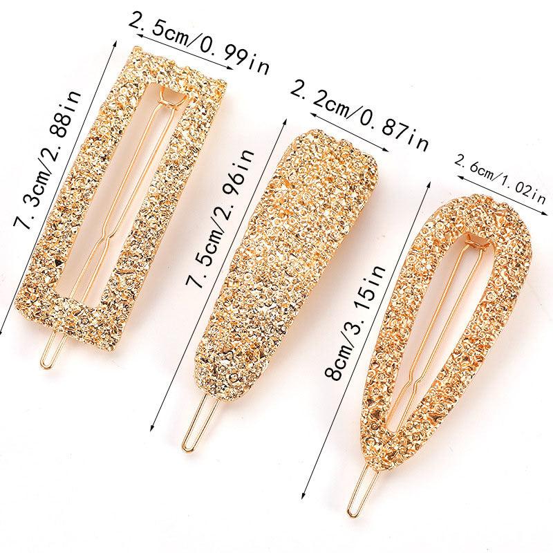 3pcs Alloy Sparkling Hair Clip Cold Style Hair Jewelry