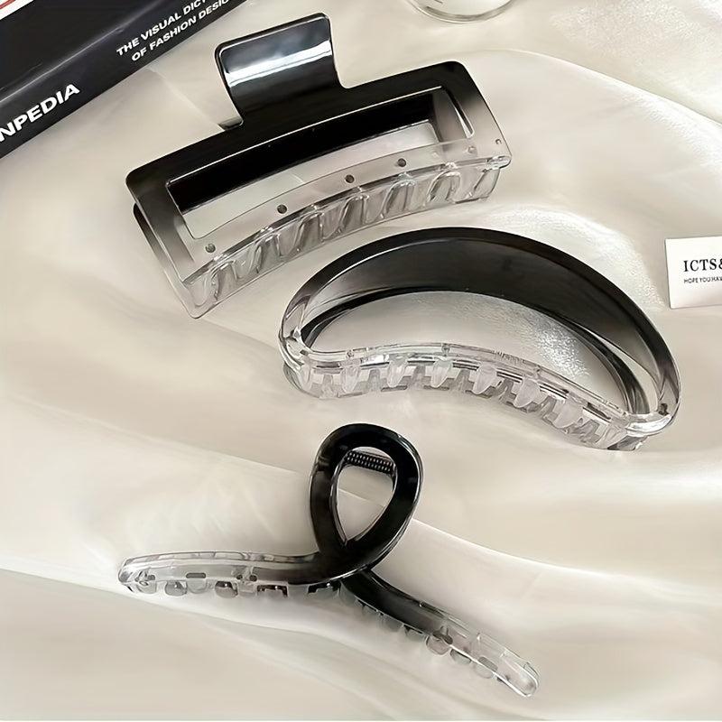 Gradient Hair Clip Hollow Hair Claw Ponytail Holder for Women Girls