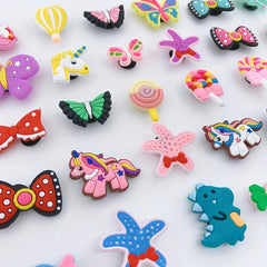 30pcs Cartoon Shoe Charm PVC Rubber Shoe Buckle Clogs DIY Accessories