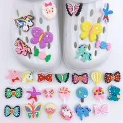 30pcs Cartoon Shoe Charm PVC Rubber Shoe Buckle Clogs DIY Accessories