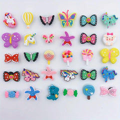 30pcs Cartoon Shoe Charm PVC Rubber Shoe Buckle Clogs DIY Accessories