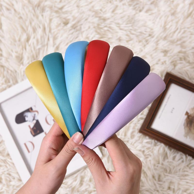 Satin Solid Headband Sponge Padded Head Hoop Hair Band Hair Accessories