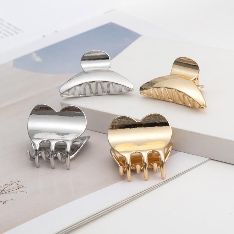 Minimalist Metal Hair Claw Clips Golden/Silvery Hair Clips for Women