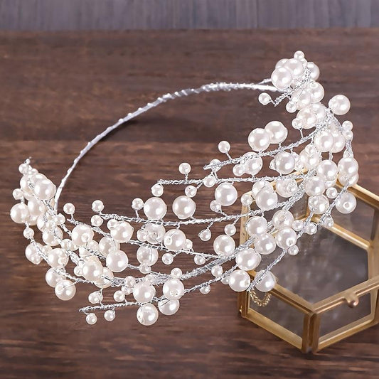 Silvery Crystal Headband Wedding Crowns Hair Accessories Tiara Hairband
