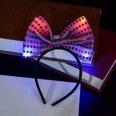 LED Lighted Bow Tie Headband for Party Cosplay Birthday
