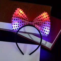 LED Lighted Bow Tie Headband for Party Cosplay Birthday