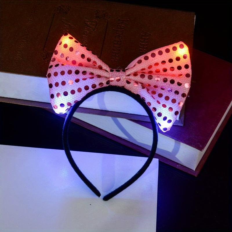 LED Lighted Bow Tie Headband for Party Cosplay Birthday