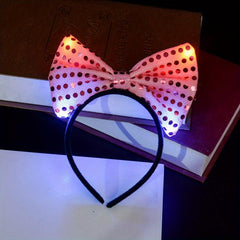 LED Lighted Bow Tie Headband for Party Cosplay Birthday