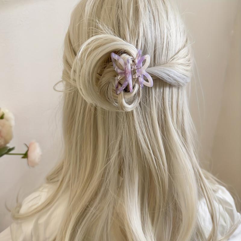Small Acetate Hair Claw Butterfly Shaped Y2K Ponytail Holder