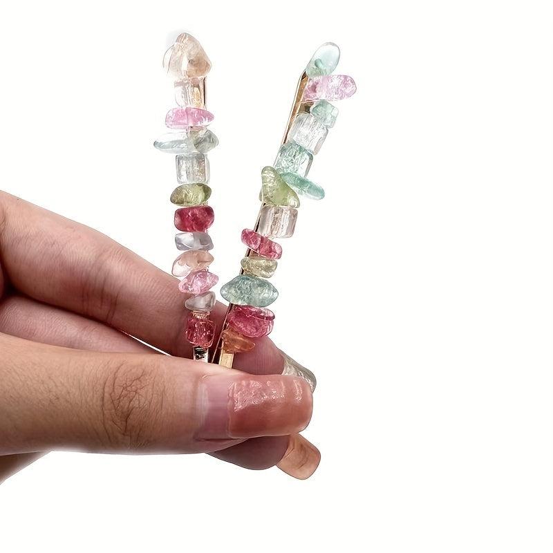 6pcs Set Sweet Crystal Hair Clip Bobby Pin Side Clip Bangs Clip