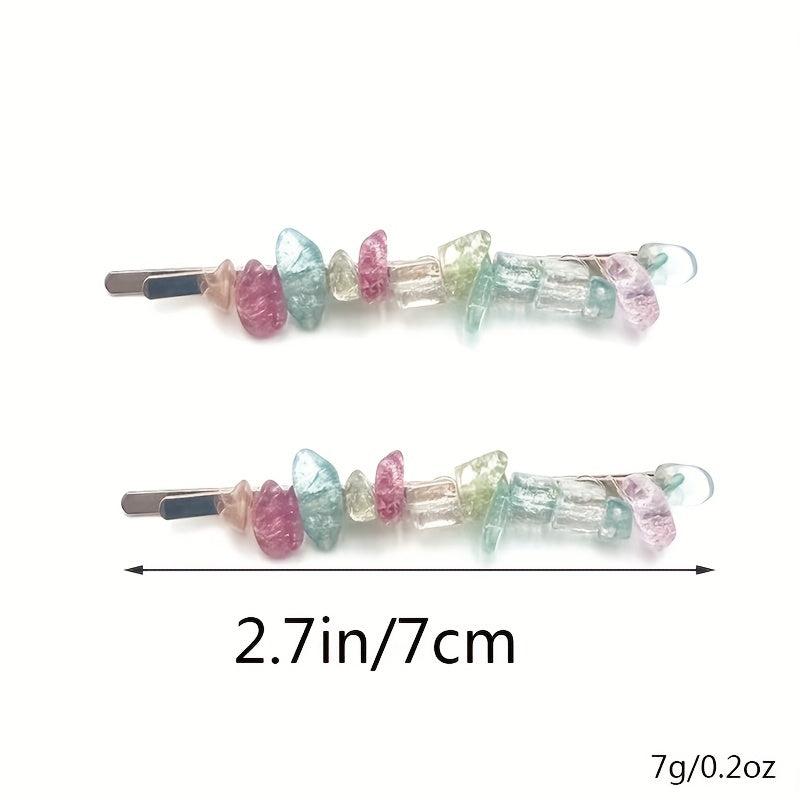 6pcs Set Sweet Crystal Hair Clip Bobby Pin Side Clip Bangs Clip