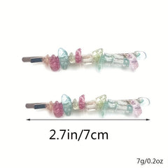 6pcs Set Sweet Crystal Hair Clip Bobby Pin Side Clip Bangs Clip