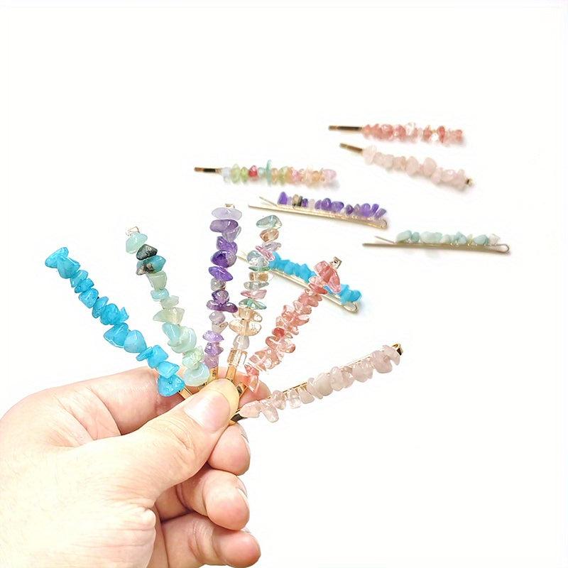 6pcs Set Sweet Crystal Hair Clip Bobby Pin Side Clip Bangs Clip
