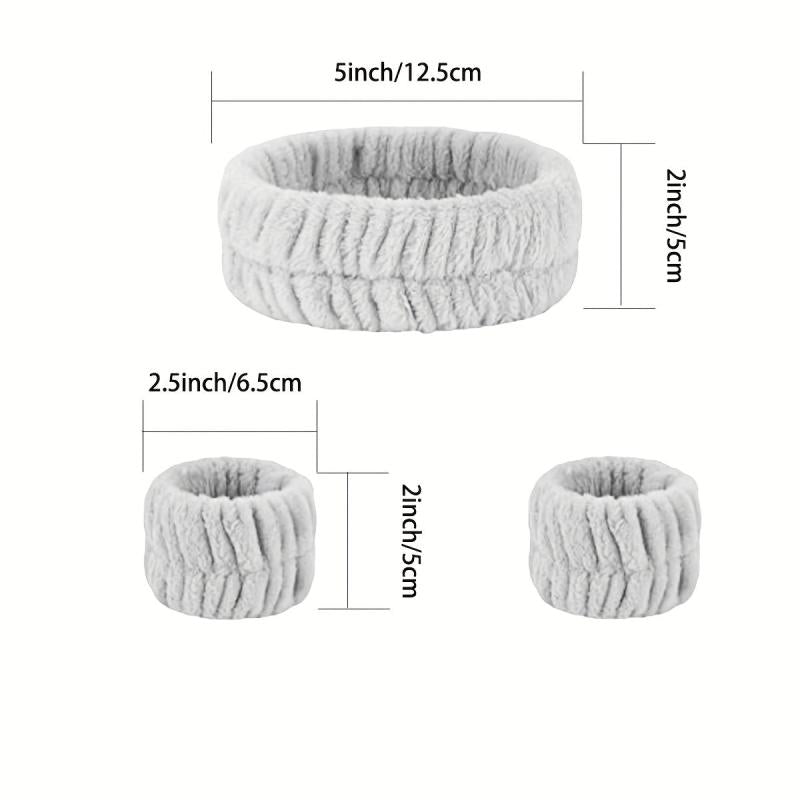 3 Pack Spa Headband For Washing Face Makeup Headband Bow Tie Hair Band