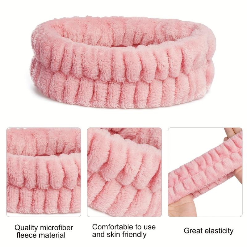 3 Pack Spa Headband For Washing Face Makeup Headband Bow Tie Hair Band