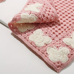 Butterfly Crochet Triangular Scarf Sweet Bandana Headband Hair Accessory