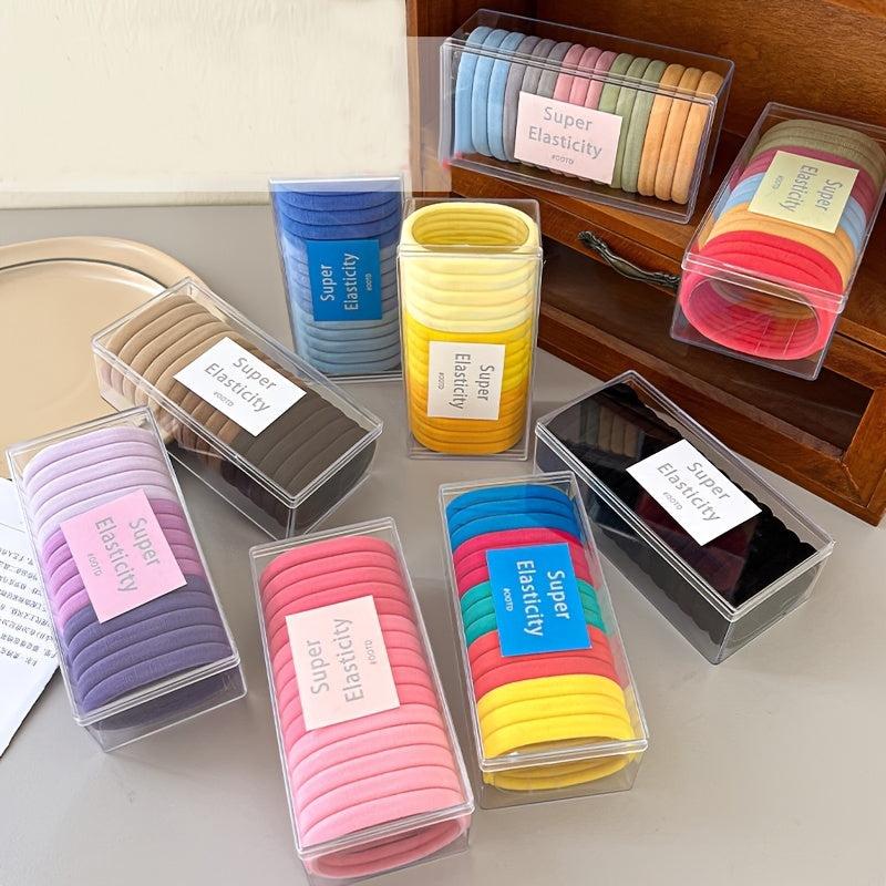 15pcs Colorful Hair Ties Ponytail Holders Elastic Stretchy Ornaments