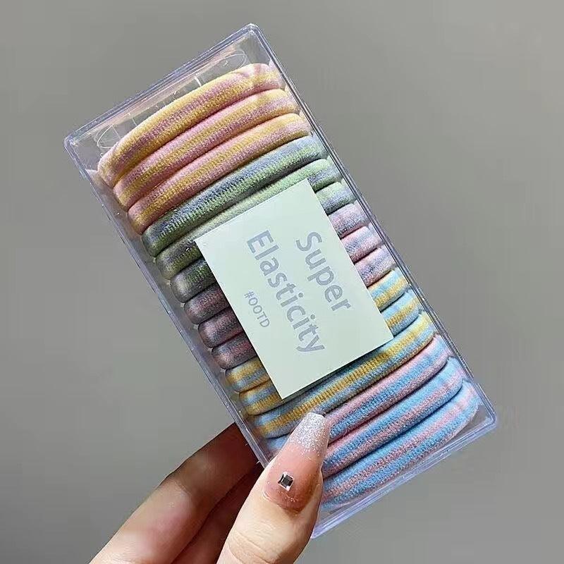 15pcs Colorful Hair Ties Ponytail Holders Elastic Stretchy Ornaments