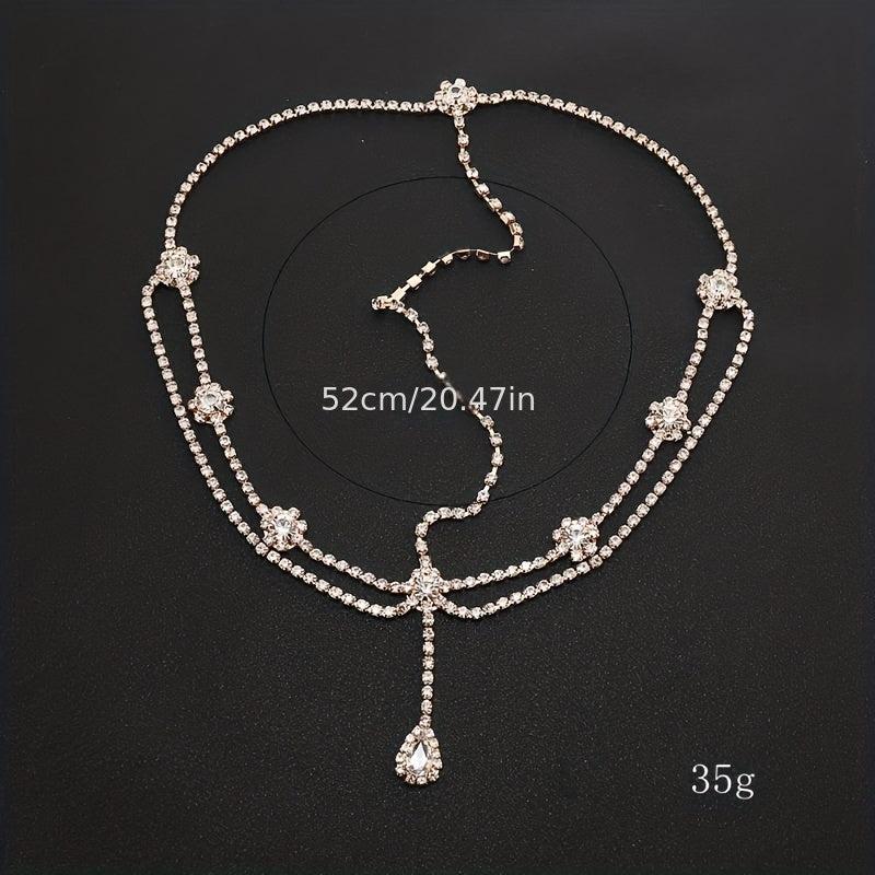 Crystal Drop Headpiece Wedding Hair Chain