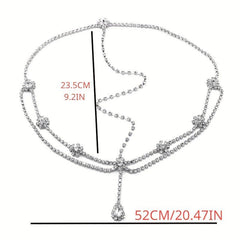 Crystal Drop Headpiece Wedding Hair Chain