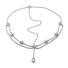 Crystal Drop Headpiece Wedding Hair Chain