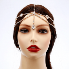 Crystal Drop Headpiece Wedding Hair Chain