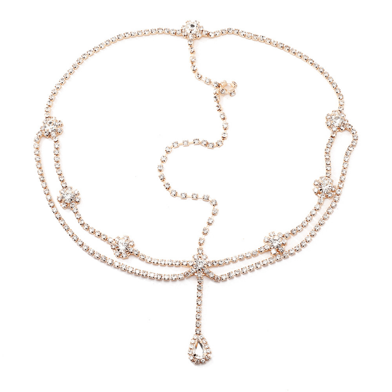 Crystal Drop Headpiece Wedding Hair Chain
