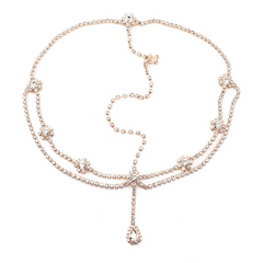Crystal Drop Headpiece Wedding Hair Chain