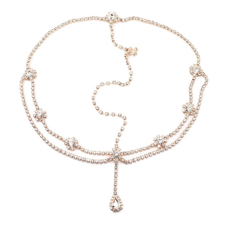 Crystal Drop Headpiece Wedding Hair Chain