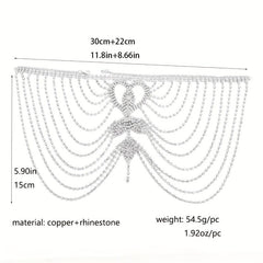 Rhinestone Hair Chain Jewelry Silver Headpiece Tassel Chain Headband