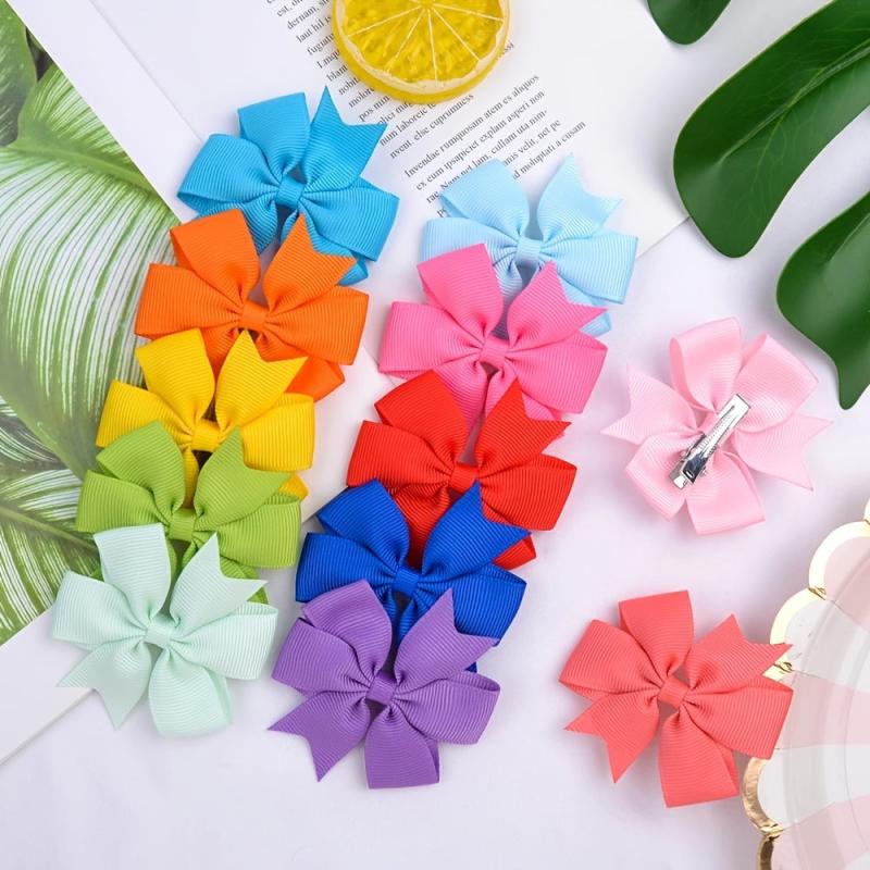 12PCS Bowknot Hair Clip Women Hair Accessories