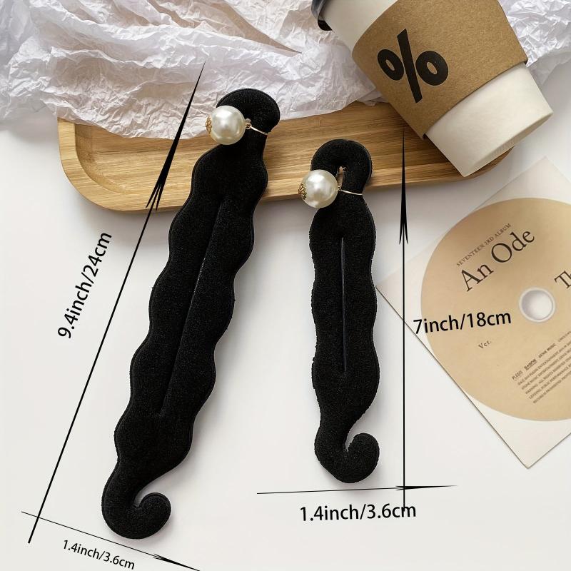 Faux Pearl Hair Bun Maker French Hair Styling Accessory