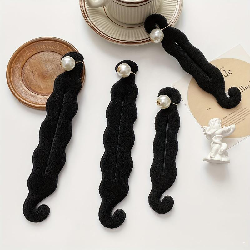Faux Pearl Hair Bun Maker French Hair Styling Accessory