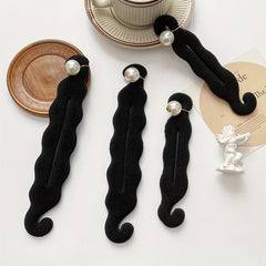 Faux Pearl Hair Bun Maker French Hair Styling Accessory
