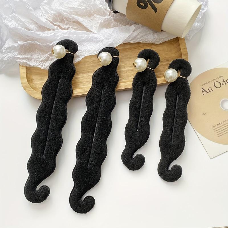 Faux Pearl Hair Bun Maker French Hair Styling Accessory