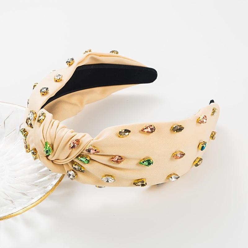 Beaded Criss Headband Girls Pearls Turban Women Vintage Hoops Knotted Accessory