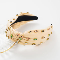 Beaded Criss Headband Girls Pearls Turban Women Vintage Hoops Knotted Accessory