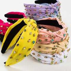 Beaded Criss Headband Girls Pearls Turban Women Vintage Hoops Knotted Accessory